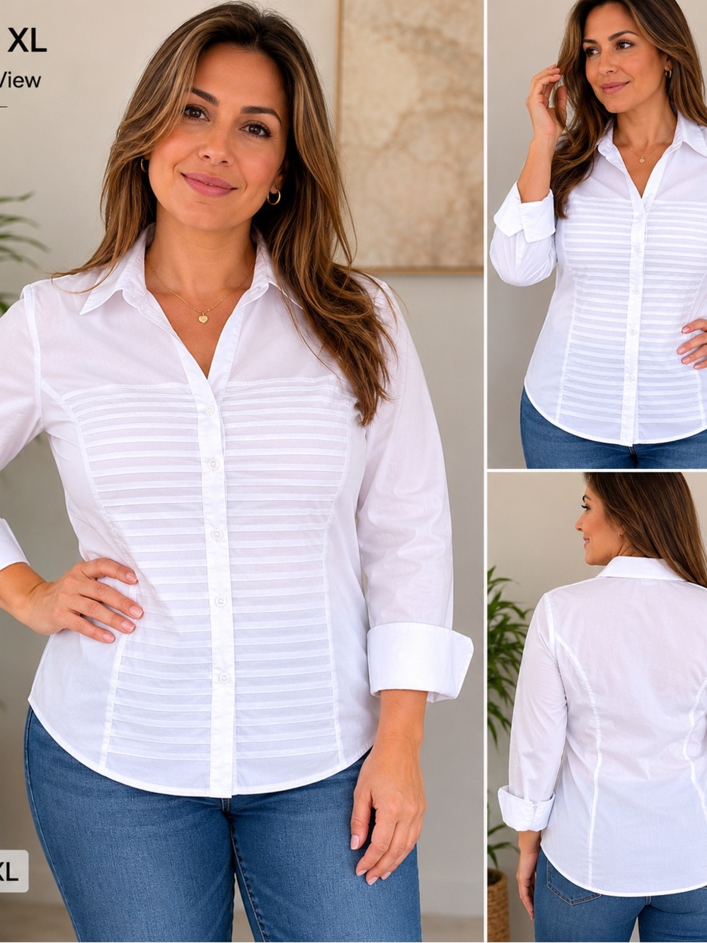 Zac & Rachel White Button-Front Women's Shirt